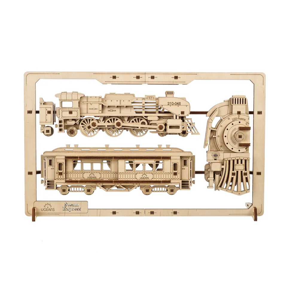 ugears-steam-express-2-5d-puzzle-quadro-meccanico-treno-in-legno image 1