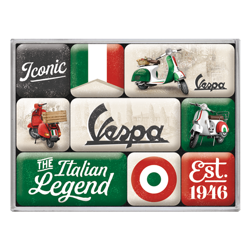nostalgic-art-vespa-italian-legend-set-magneti-7x9x2-cm image 1