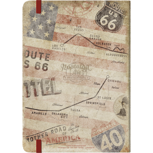 nostalgic-art-route-66-bike-map-taccuino-a5-128-pagine image 2