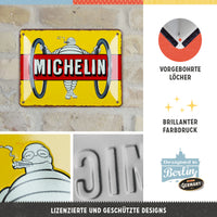 nostalgic-art-michelin-tyres-bibendum-yellow-targa-metallica-15x20-cm image 2