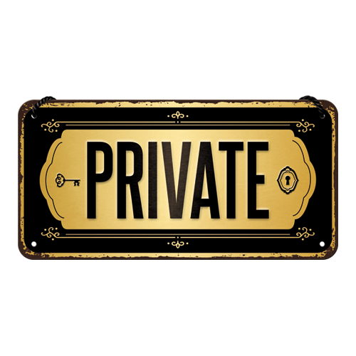nostalgic-art-private-insegna-pendente-metallo-10x20-cm image 1