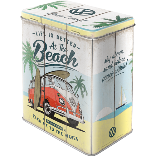nostalgic-art-vw-bulli-beach-scatola-in-metallo-grande-3-litri image 1