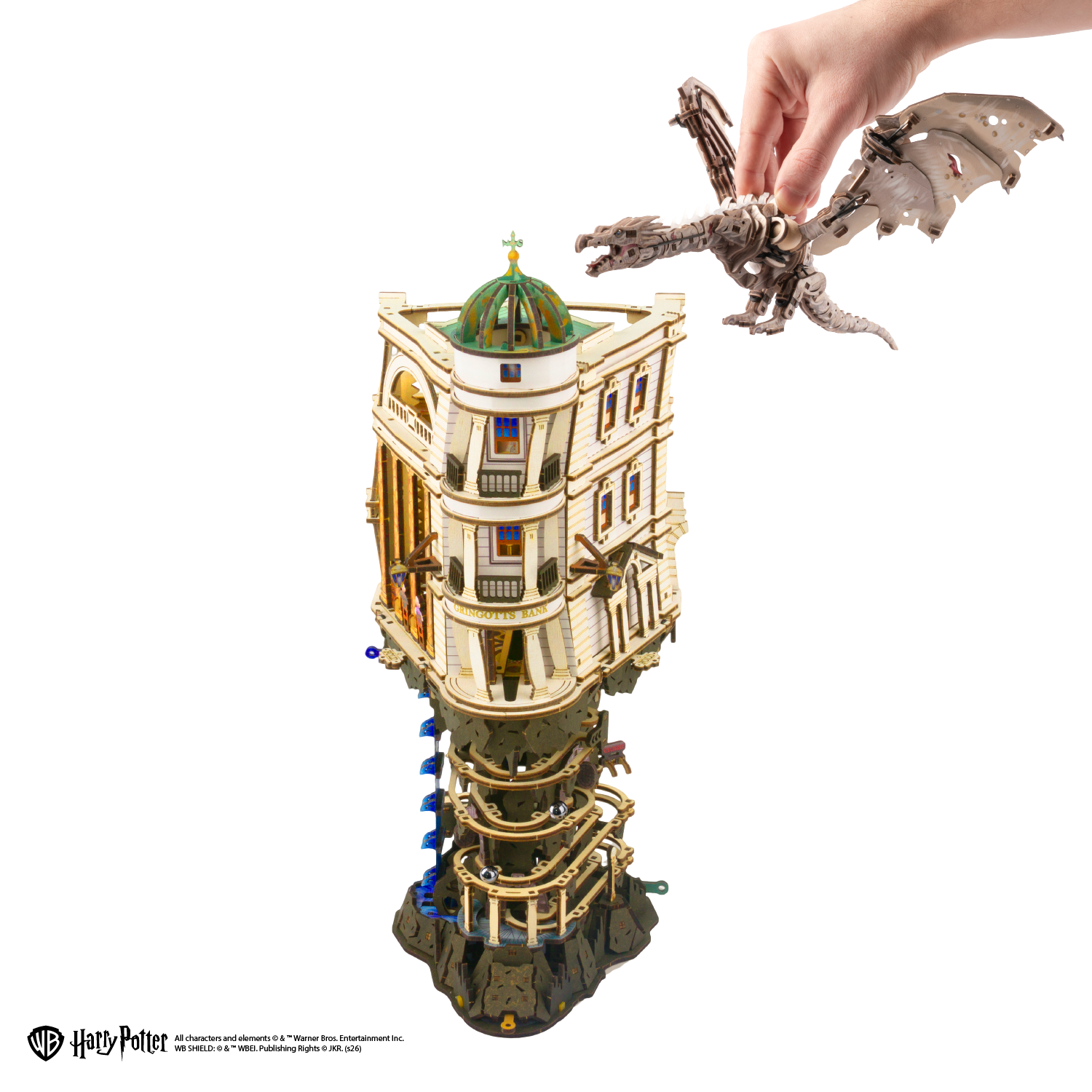 ugears-gringotts-bundle-harry-potter-marble-run-motorizzata-drago-ironbelly-in-l image 2