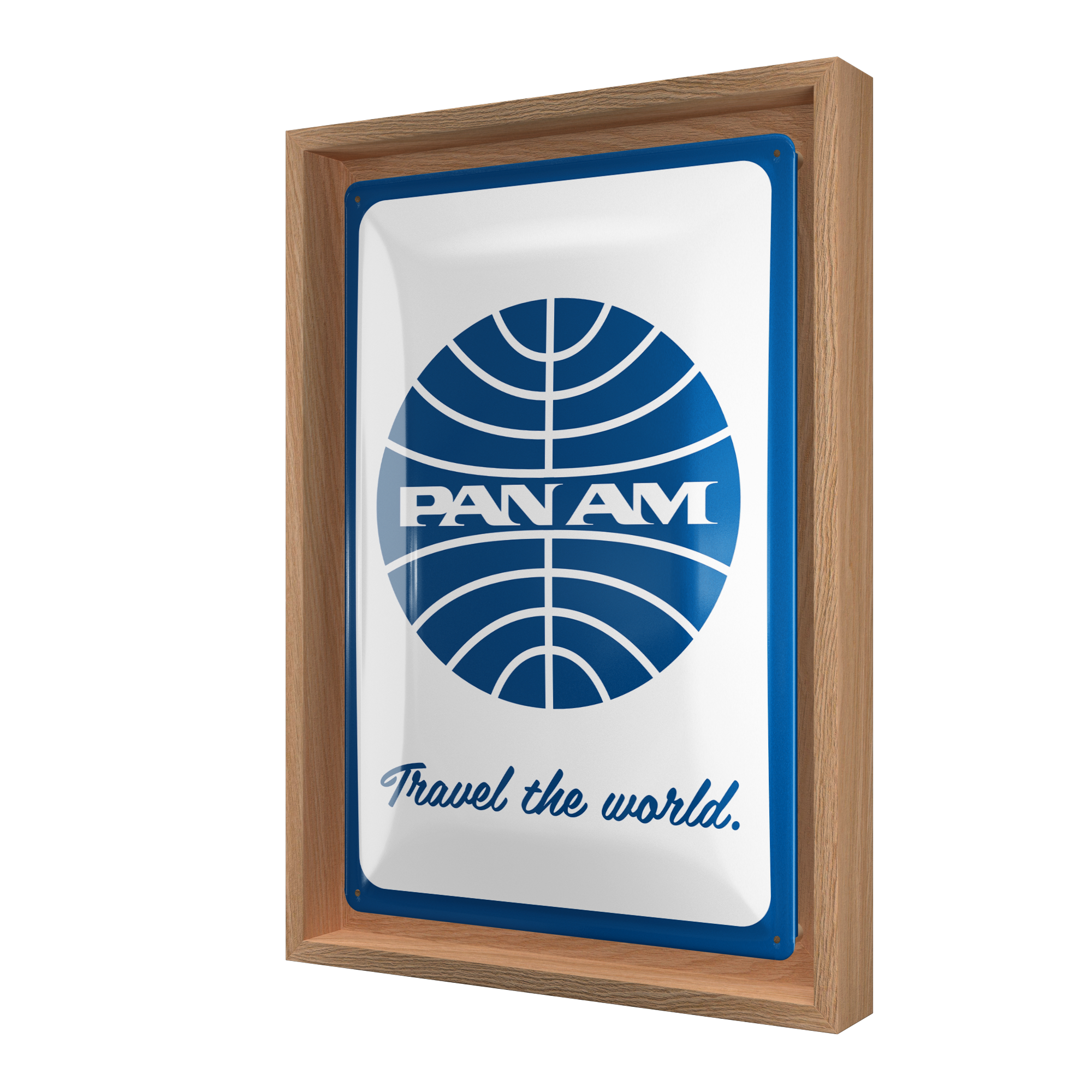 nostalgic-art-pan-am-travel-the-world-logo-white-cornice-n-frame-m-edition-24x33 image 1