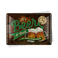nostalgic-art-beer-o-clock-glasses-cartolina-in-metallo-10-x-14-cm image 2