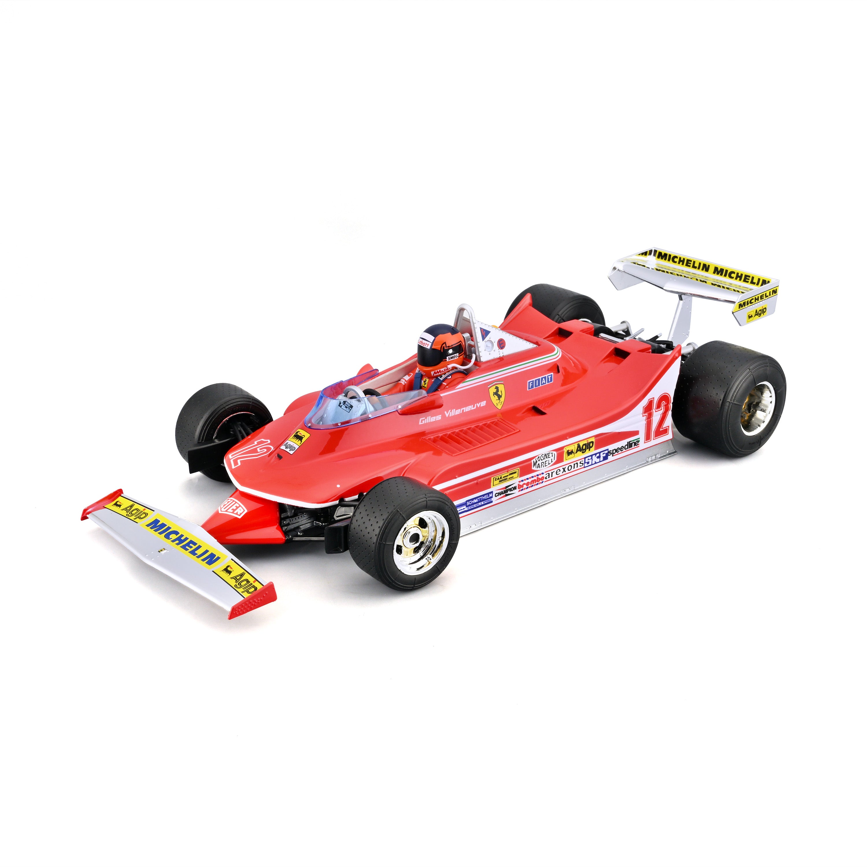 bburago-ferrari-312-t4-12-villeneuve-winner-sudafrica-1979-1-18-con-pilota image 1