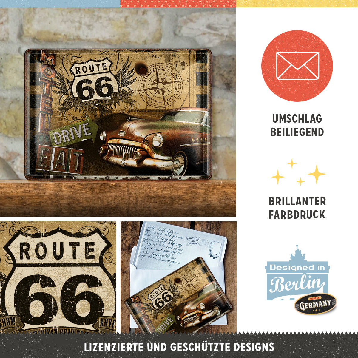 nostalgic-art-route-66-road-trip-card-in-metallo-10x14-cm-2 image 3