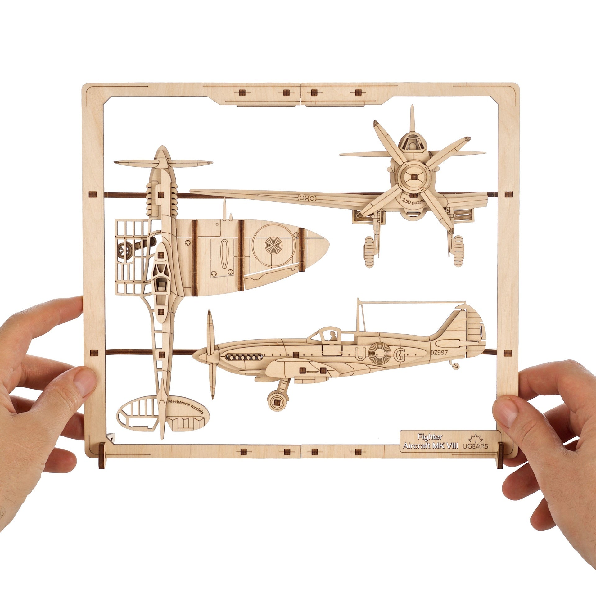 ugears-fighter-aircraft-2-5d-puzzle-spitfire-anni-40-in-legno image 4