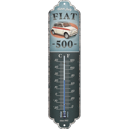 nostalgic-art-fiat-500-turin-italy-termometro-in-metallo-6-5x28-cm image 1