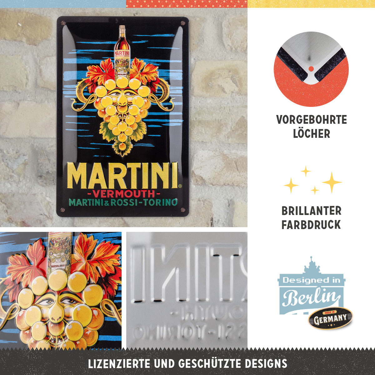 nostalgic-art-martini-vermouth-grapes-targa-in-metallo-20x30-cm image 2