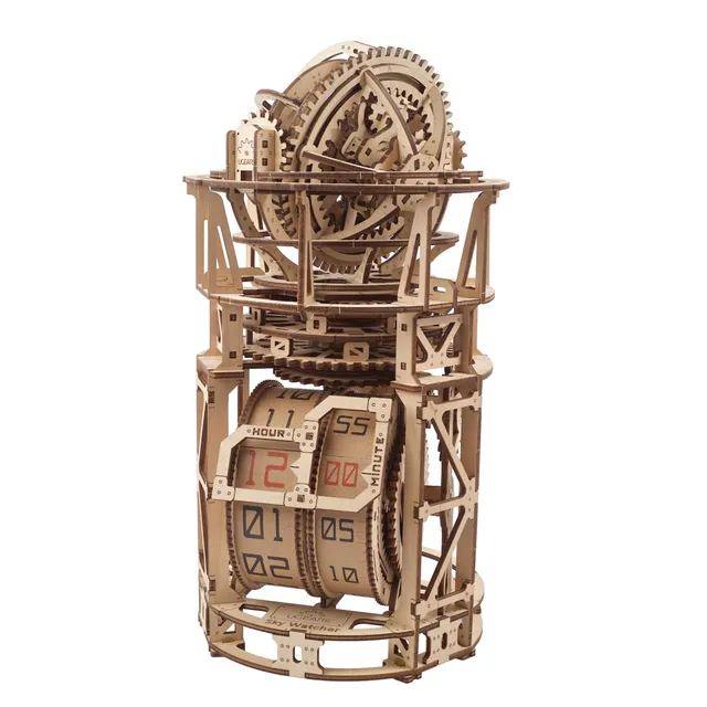ugears-sky-watcher-tourbillon-orologio-da-tavolo-meccanico-in-legno image 1