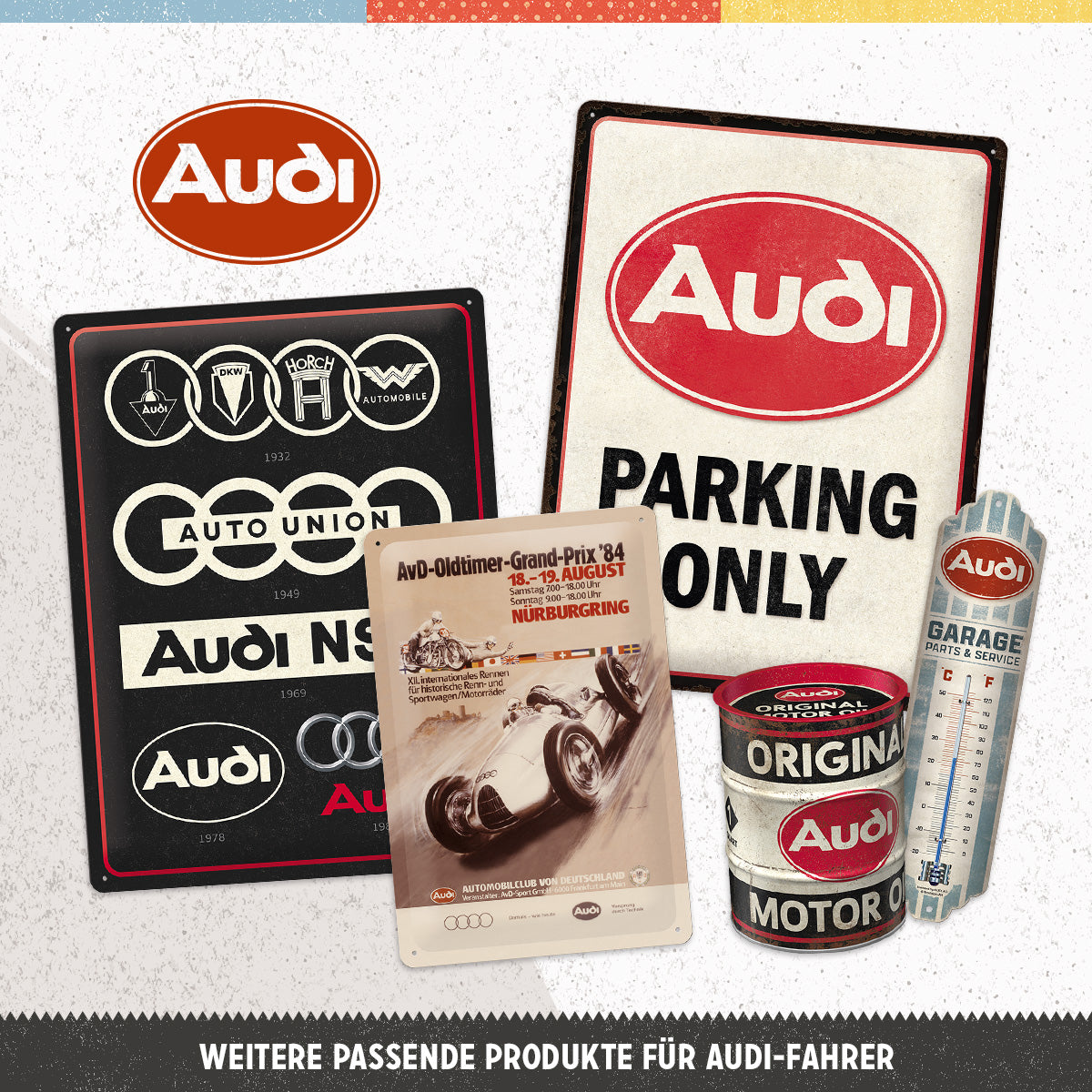 nostalgic-art-audi-logo-portachiavi-in-metallo-4-cm image 7