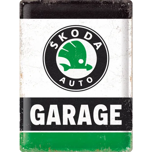 nostalgic-art-skoda-garage-green-targa-in-metallo-30x40-cm image 1