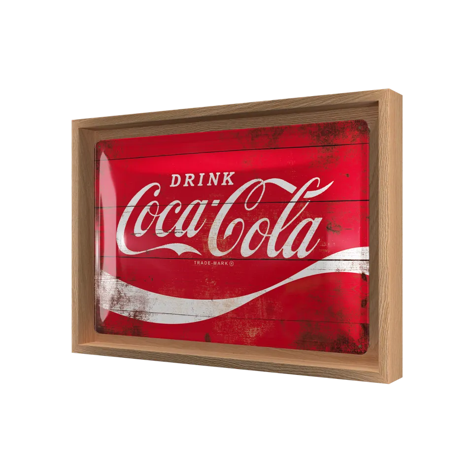 nostalgic-art-coca-cola-logo-red-wave-cornice-n-frame-m-edition-24x33-5-cm-legno image 1