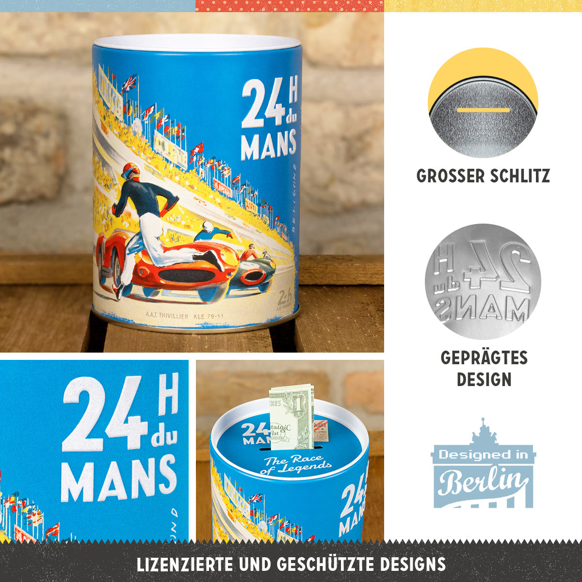 nostalgic-art-24h-le-mans-racing-poster-blue-salvadanaio image 3