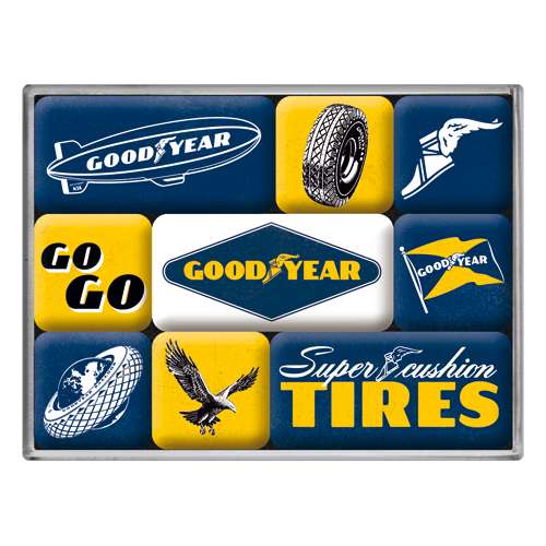 nostalgic-art-goodyear-logos-set-magneti-9-pezzi-7x9x2-cm image 1