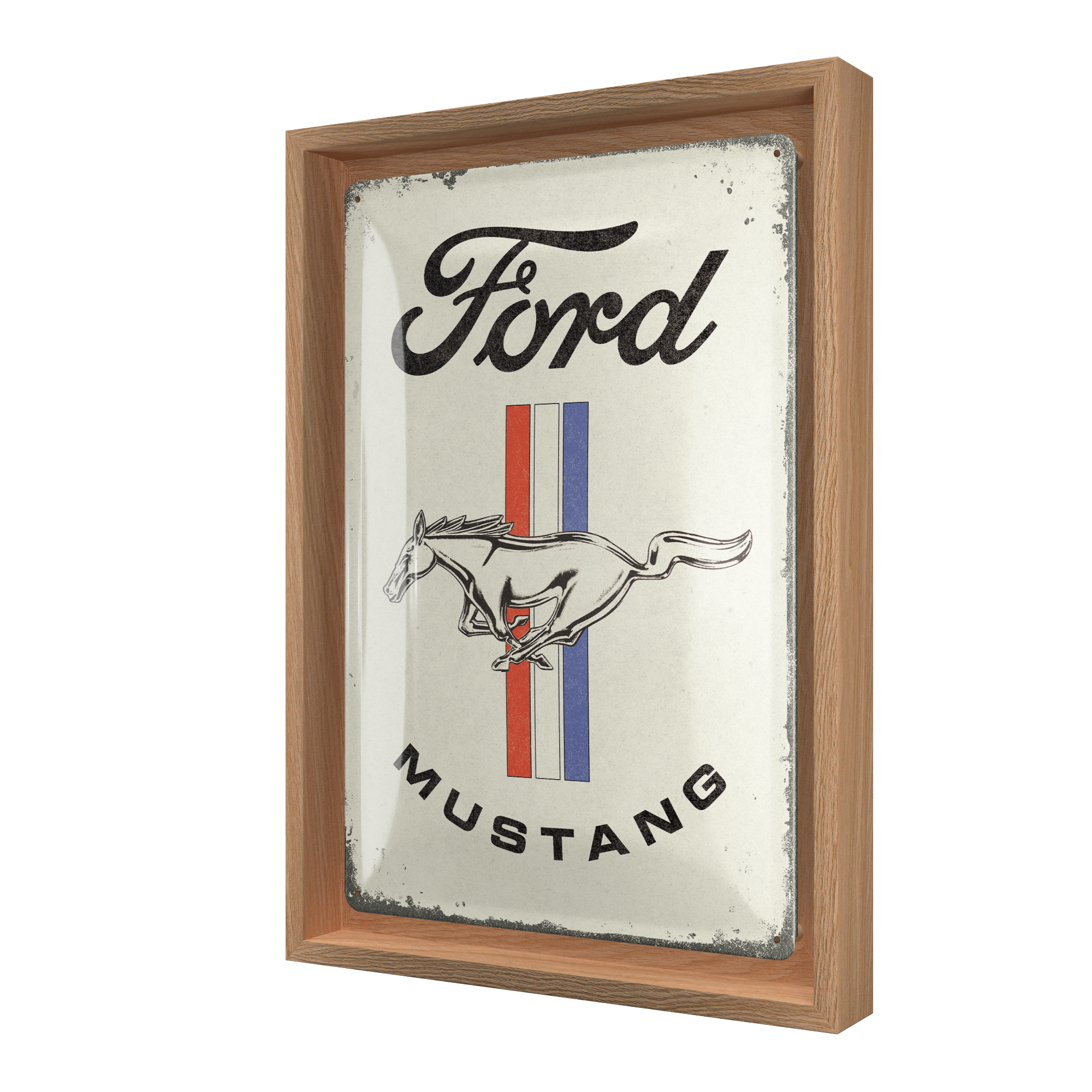 nostalgic-art-ford-mustang-horse-stripes-logo-cornice-n-frame-m-24x33-5-cm image 1