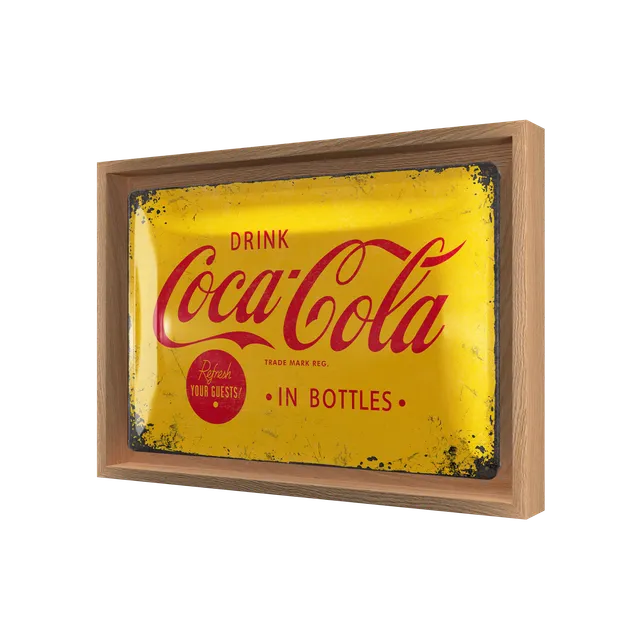nostalgic-art-coca-cola-logo-yellow-n-frame-m-edition-24x33-5-cm image 1