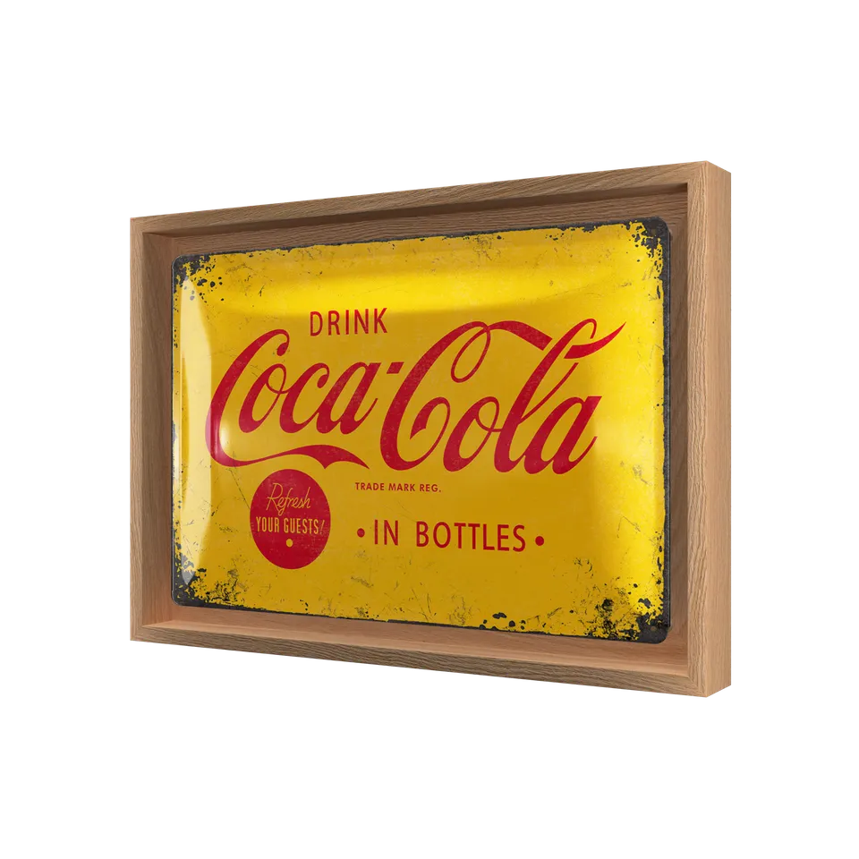 nostalgic-art-coca-cola-logo-yellow-n-frame-m-edition-24x33-5-cm image 1