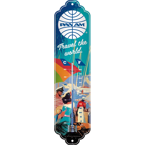 nostalgic-art-pan-am-travel-the-world-seaside-termometro-in-metallo-6-5-x-28-cm image 1