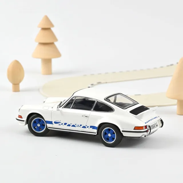 norev-porsche-911-rs-1973-white-blue-deco-modellino-auto-1-18-200-pezzi image 1