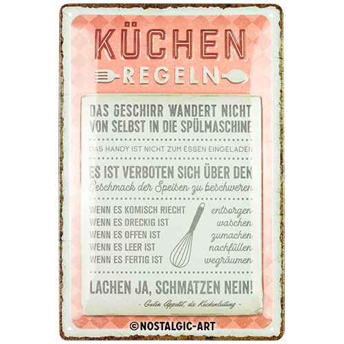 nostalgic-art-k-chen-regeln-targa-in-metallo-20x30-cm image 2