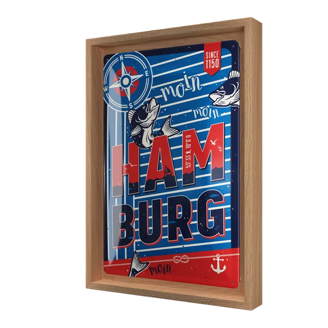 nostalgic-art-hamburg-moin-cornice-n-frame-m-edition-in-legno-24x33-5-cm image 1