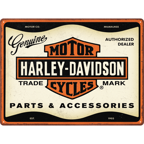 nostalgic-art-harley-davidson-parts-accessories-targa-metallica-30x40-cm image 1