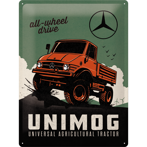 nostalgic-art-daimler-truck-unimog-targa-in-metallo-30x40-cm-2 image 1