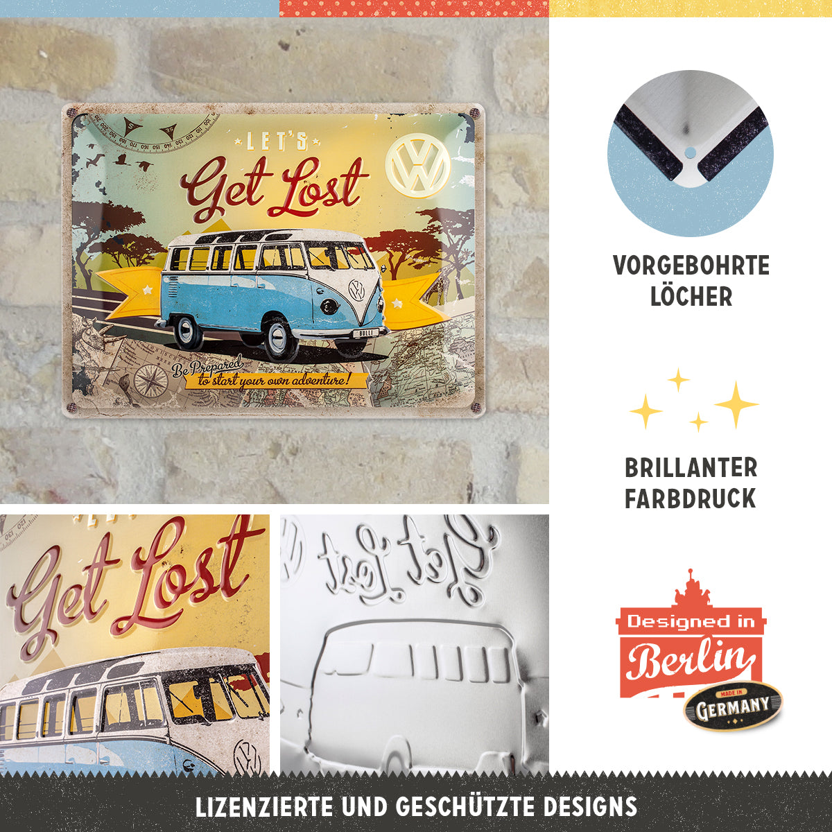 nostalgic-art-vw-bulli-let-s-get-lost-targa-in-metallo-30x40-cm-2 image 4