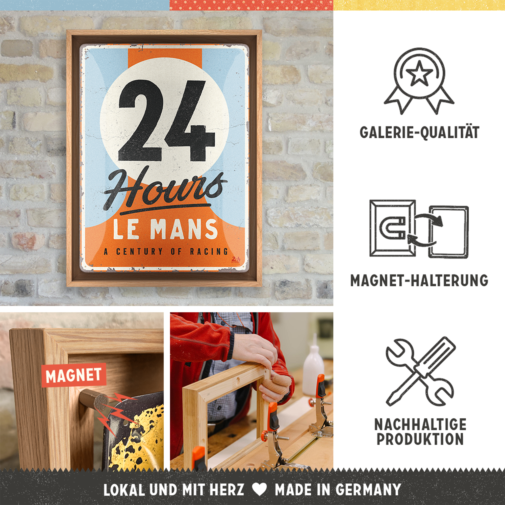 nostalgic-art-24h-le-mans-a-century-of-racing-n-frame-l-edition-33-5x44-cm image 3