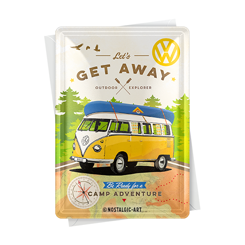nostalgic-art-vw-bulli-let-s-get-away-card-in-metallo-10x14-cm image 2