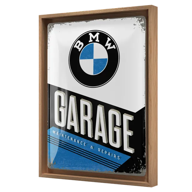 nostalgic-art-bmw-garage-n-frame-l-edition-cornice-rovere-33-5x44-cm image 1