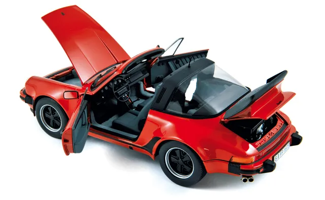 norev-porsche-911-turbo-3-3-targa-1987-rossa-1-18-modellino-die-cast image 1