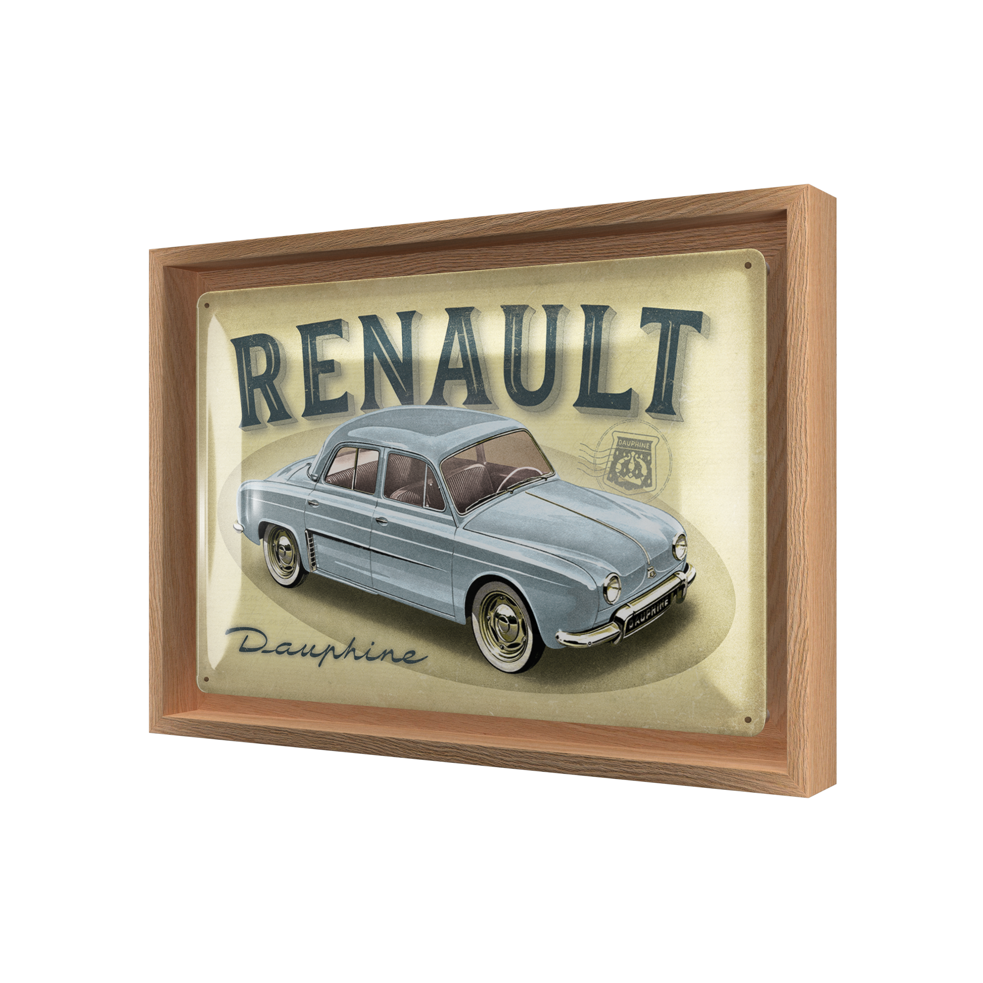 nostalgic-art-renault-dauphine-n-frame-m-edition-insegna-in-metallo-con-cornice- image 1