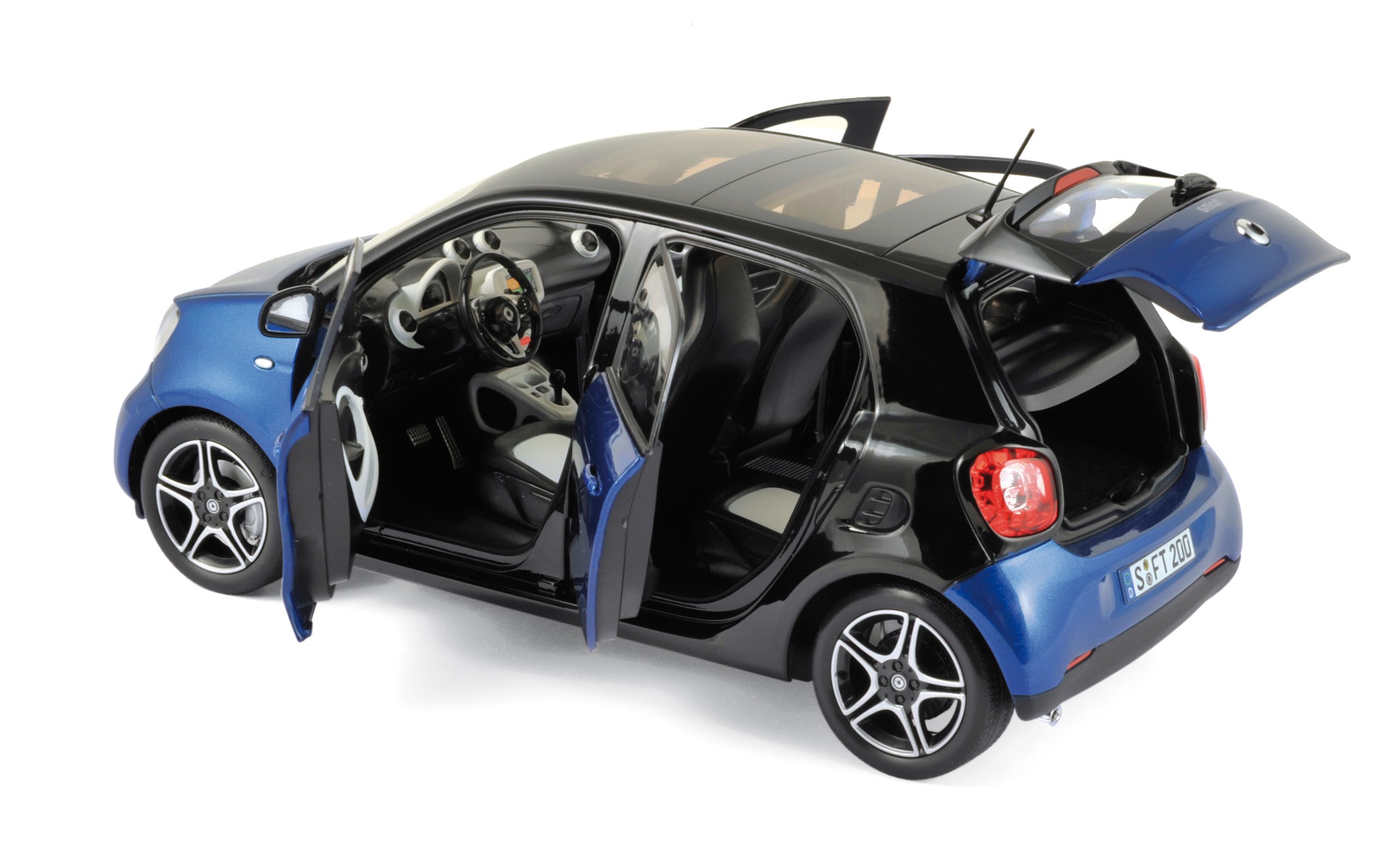 norev-smart-forfour-2015-modellino-1-18-nero-e-blu image 2