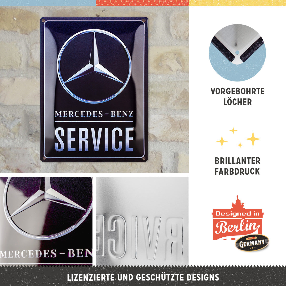 nostalgic-art-mercedes-benz-service-blue-targa-in-metallo-30x40-cm-2 image 2