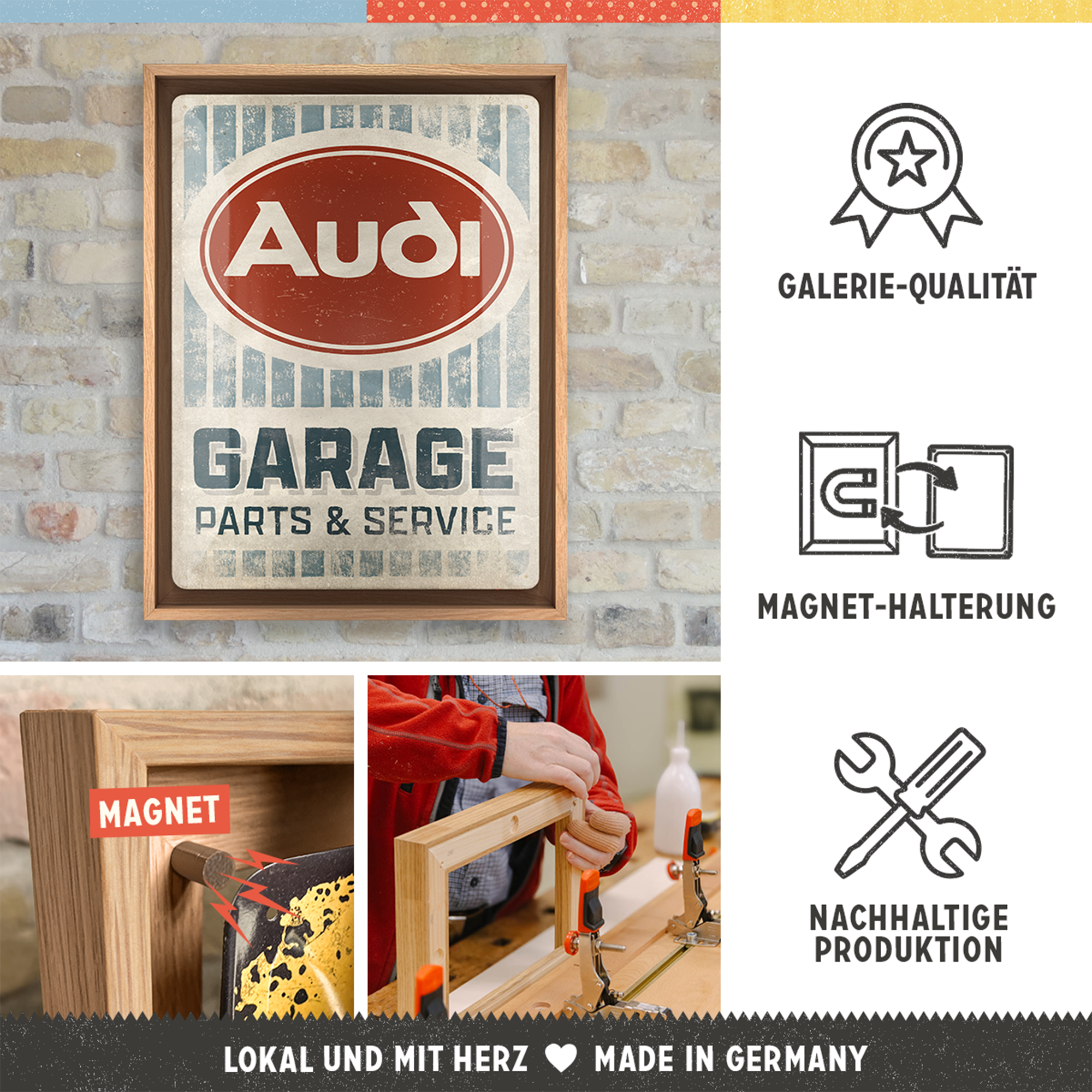 nostalgic-art-audi-garage-n-frame-l-edition-cornice-rovere-33-5x44-cm image 3