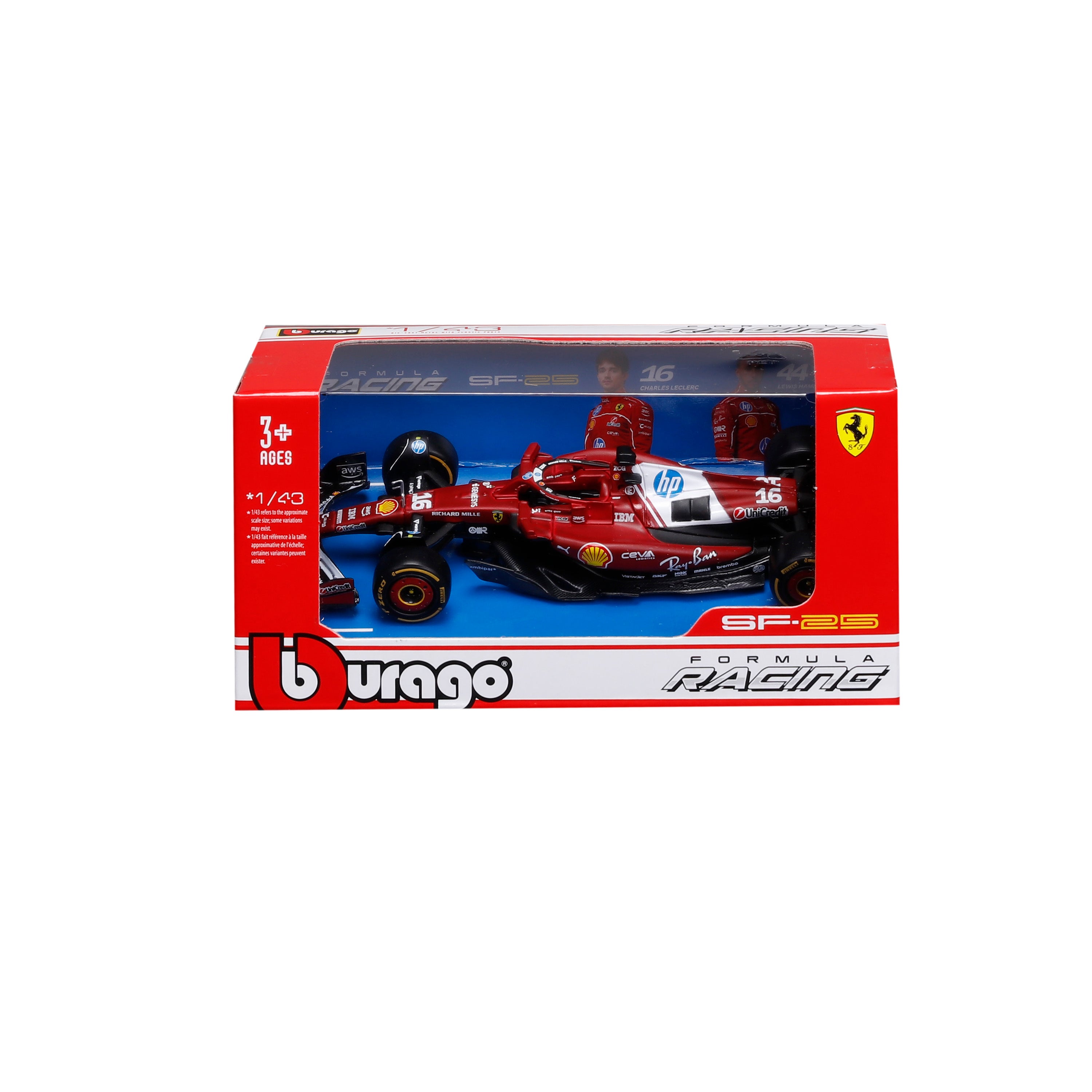 bburago-f1-ferrari-sf-25-2025-16-charles-leclerc-modellino-die-cast-scala-1-43 image 2