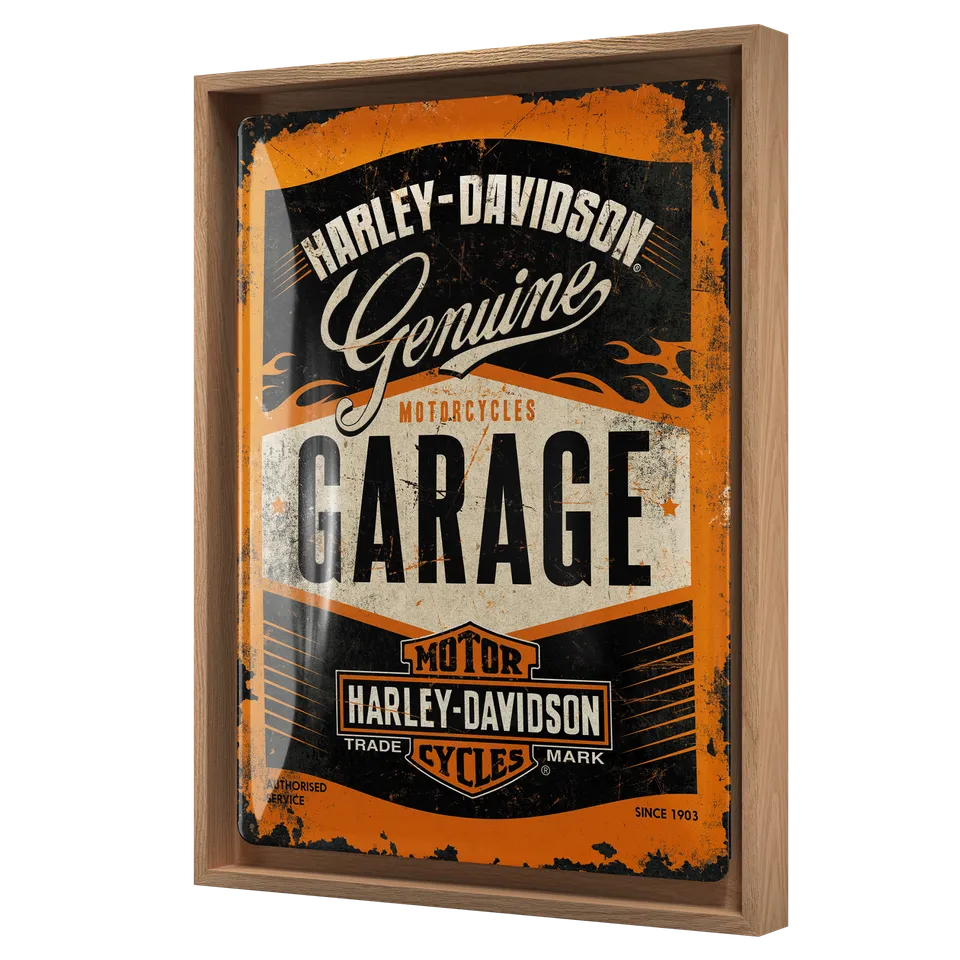 nostalgic-art-harley-davidson-garage-cornice-n-frame-l-edition-33-5x44-cm image 1