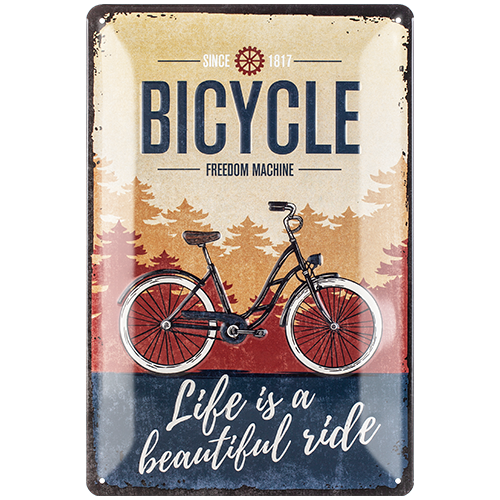nostalgic-art-bicycle-beautiful-ride-targa-in-metallo-20-x-30-cm image 1