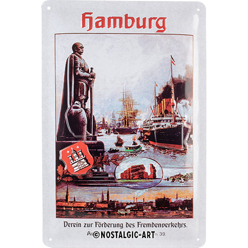 nostalgic-art-hamburg-fremdenverkehrs-targa-in-metallo-20x30-cm image 1
