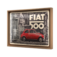 nostalgic-art-fiat-500-red-car-in-the-street-targa-in-metallo-30x40-cm image 8