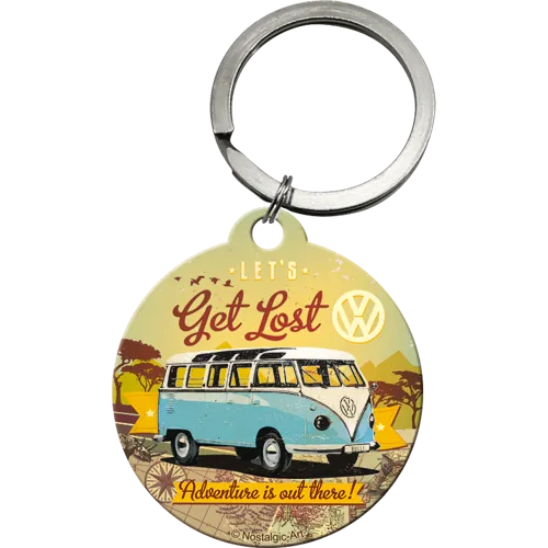nostalgic-art-vw-bulli-let-s-get-lost-portachiavi-in-metallo-4-cm image 1