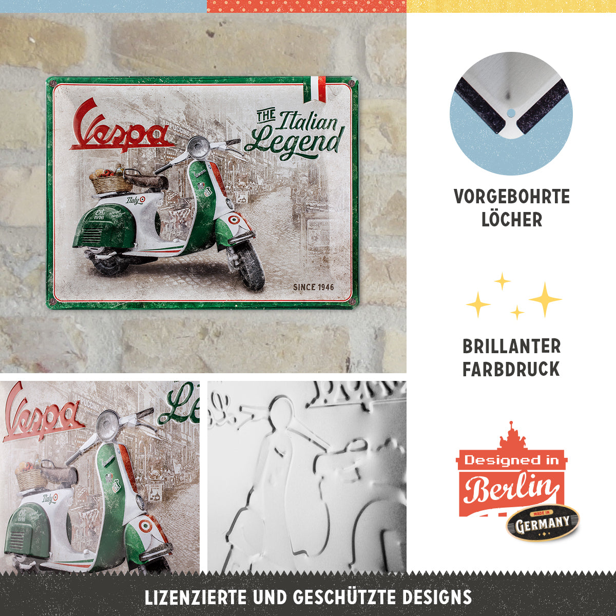 nostalgic-art-vespa-italian-legend-targa-in-metallo-30x40-cm image 4