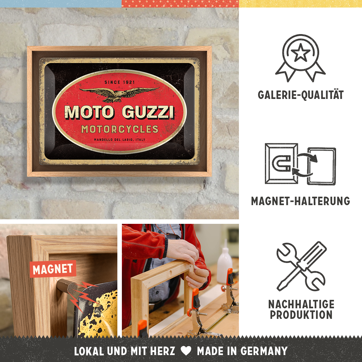 nostalgic-art-moto-guzzi-logo-motorcycles-insegna-n-frame-m-edition-24x33-5-cm image 3
