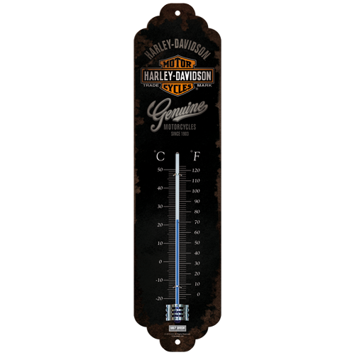 nostalgic-art-harley-davidson-genuine-logo-termometro-in-metallo-28-cm image 1