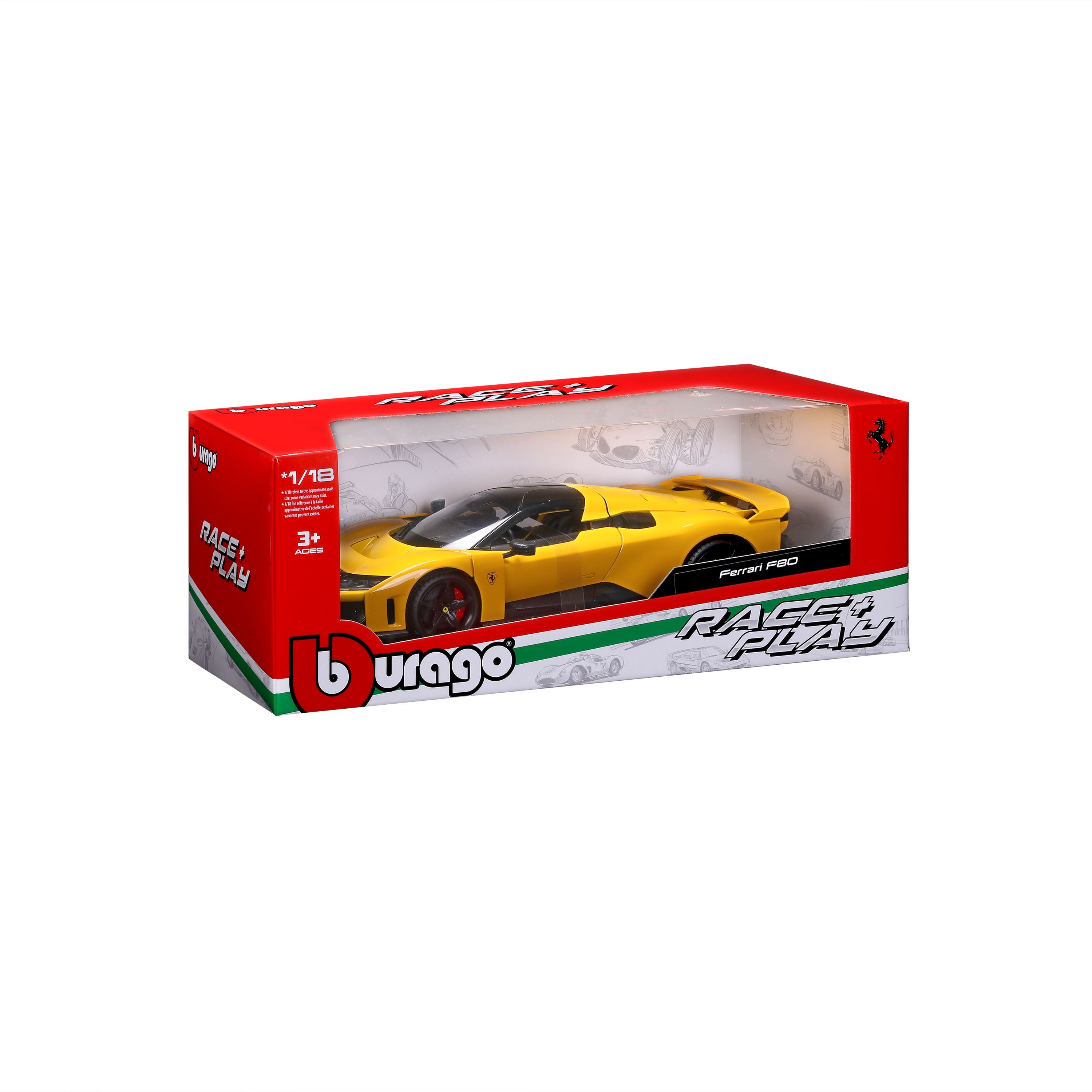 bburago-ferrari-f80-giallo-modena-race-play-1-18-die-cast image 2
