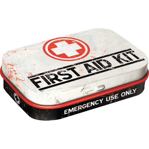 nostalgic-art-first-aid-kit-classic-scatola-tascabile-metallo-con-mentine image 1