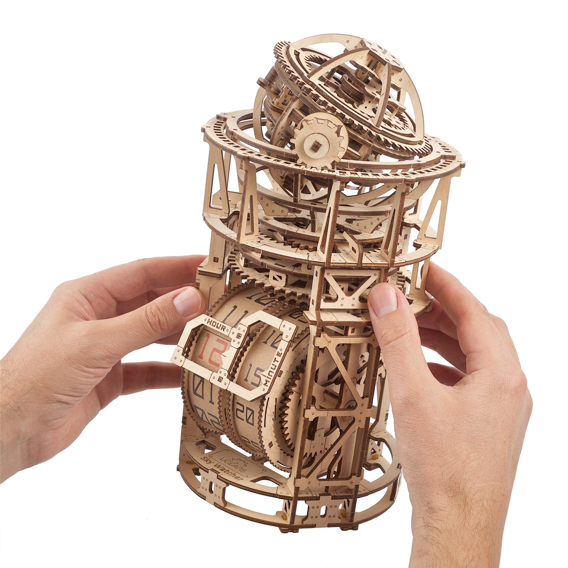ugears-sky-watcher-tourbillon-orologio-da-tavolo-meccanico-in-legno image 4